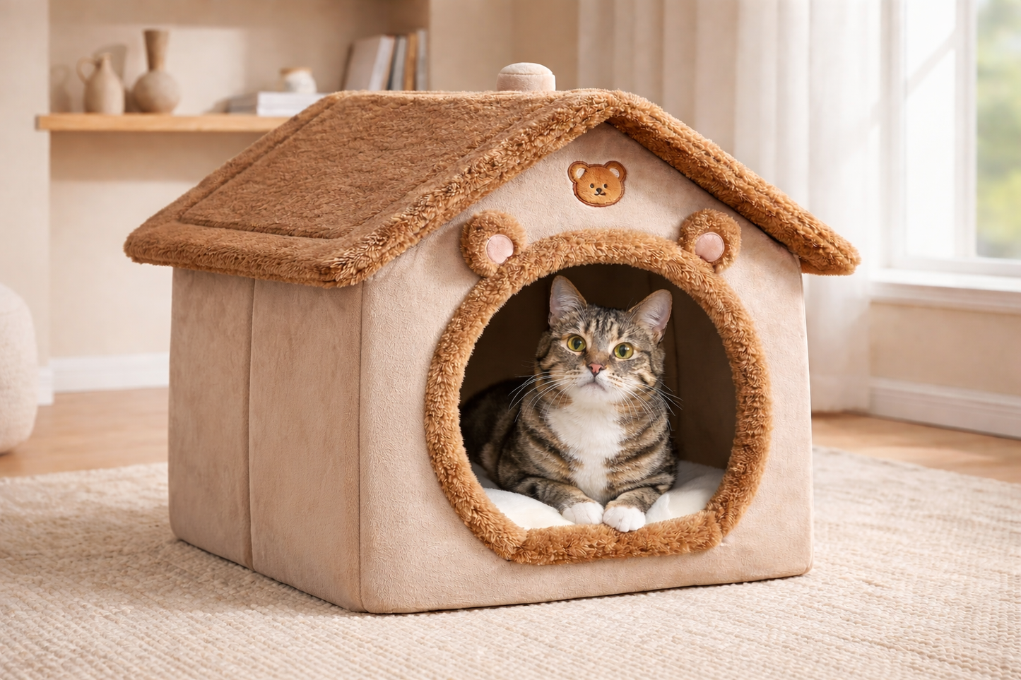 Cama para gatos tipo capullo ultrasuave