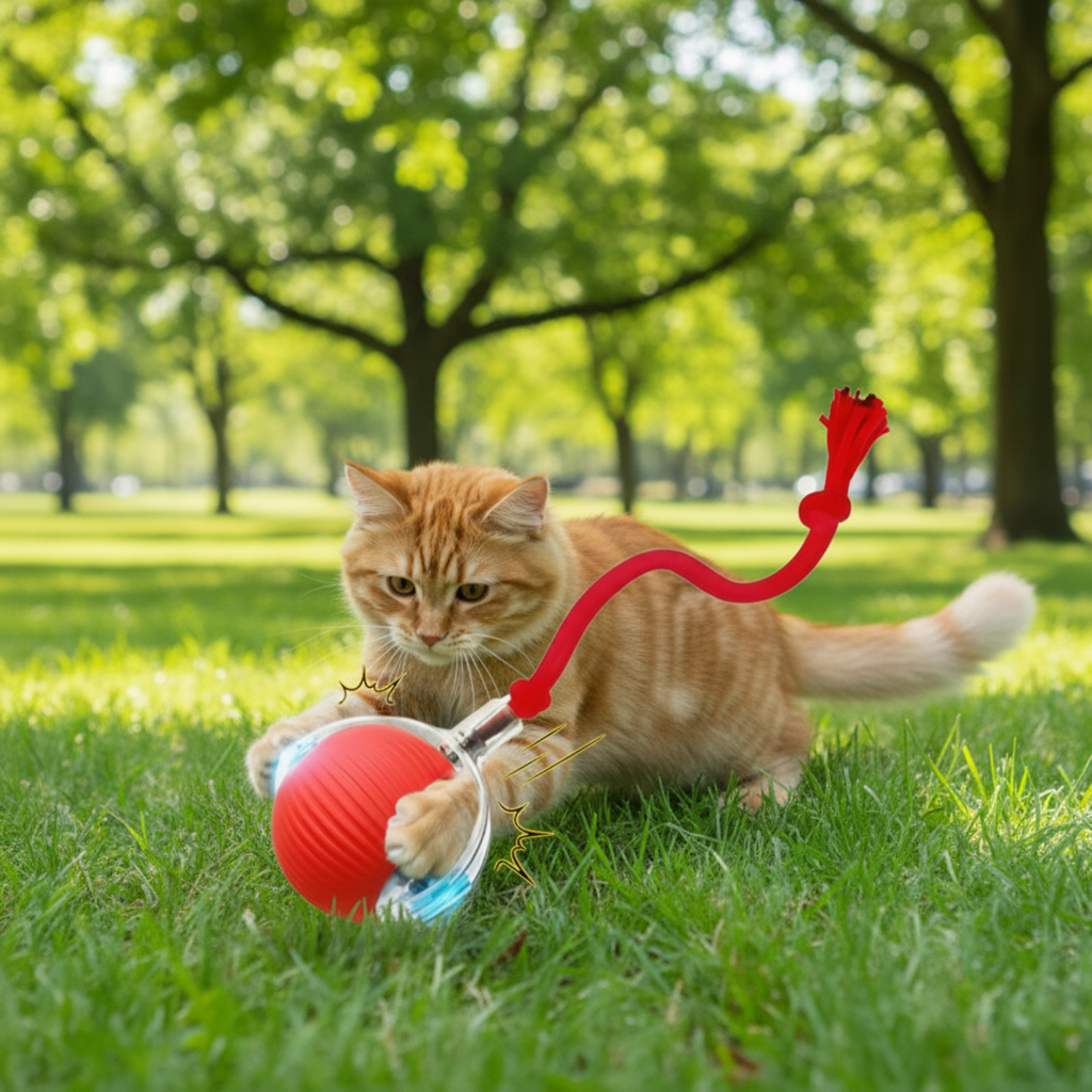 Pelota interactiva que rebota para gatos